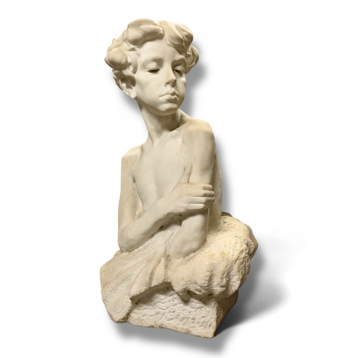 Aldo Buttini - Busto di un Giovane Assorto - Italia Anni 30-photo-3